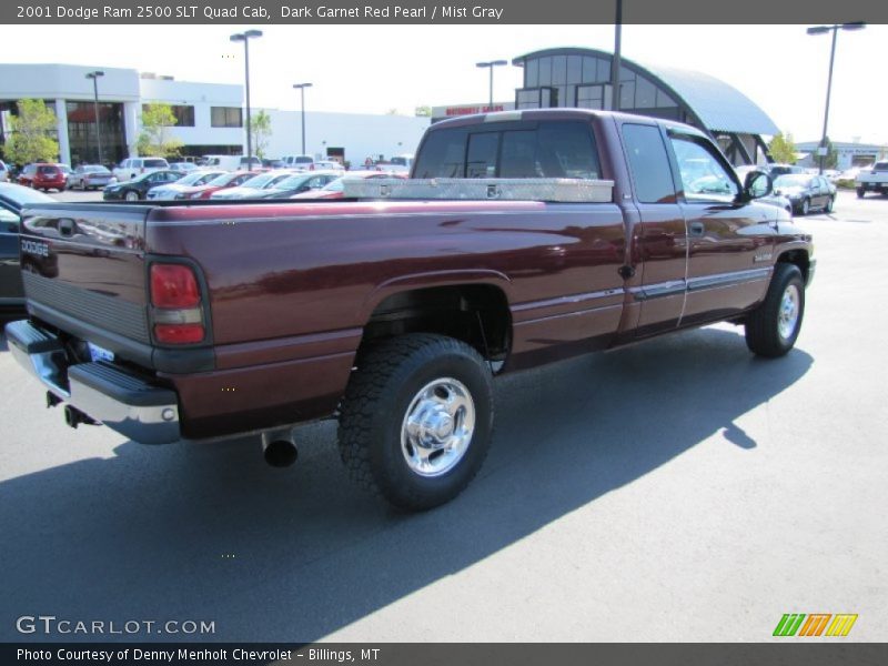 Dark Garnet Red Pearl / Mist Gray 2001 Dodge Ram 2500 SLT Quad Cab