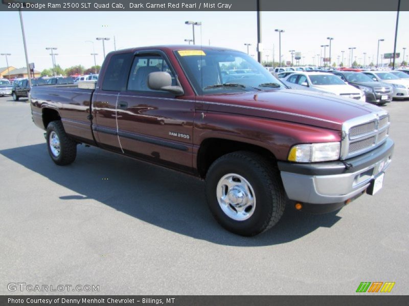 Dark Garnet Red Pearl / Mist Gray 2001 Dodge Ram 2500 SLT Quad Cab