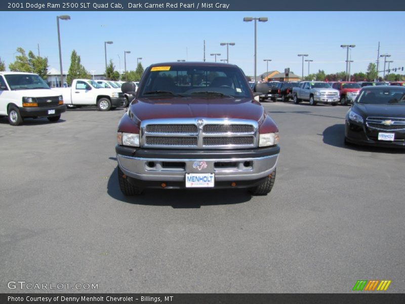 Dark Garnet Red Pearl / Mist Gray 2001 Dodge Ram 2500 SLT Quad Cab