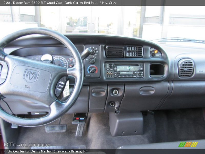 Dark Garnet Red Pearl / Mist Gray 2001 Dodge Ram 2500 SLT Quad Cab