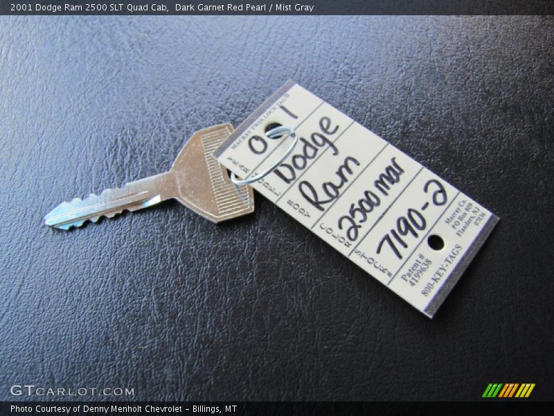 Dark Garnet Red Pearl / Mist Gray 2001 Dodge Ram 2500 SLT Quad Cab