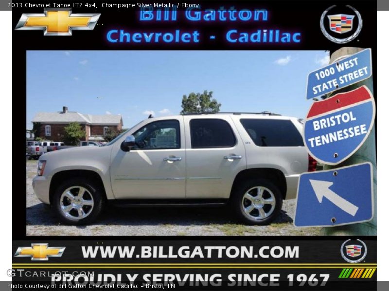Champagne Silver Metallic / Ebony 2013 Chevrolet Tahoe LTZ 4x4