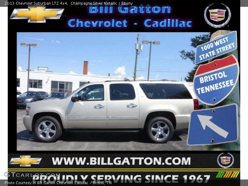 Champagne Silver Metallic / Ebony 2013 Chevrolet Suburban LTZ 4x4