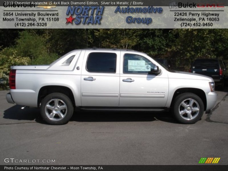 Silver Ice Metallic / Ebony 2013 Chevrolet Avalanche LS 4x4 Black Diamond Edition