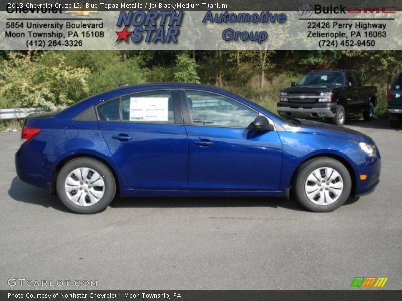 Blue Topaz Metallic / Jet Black/Medium Titanium 2013 Chevrolet Cruze LS