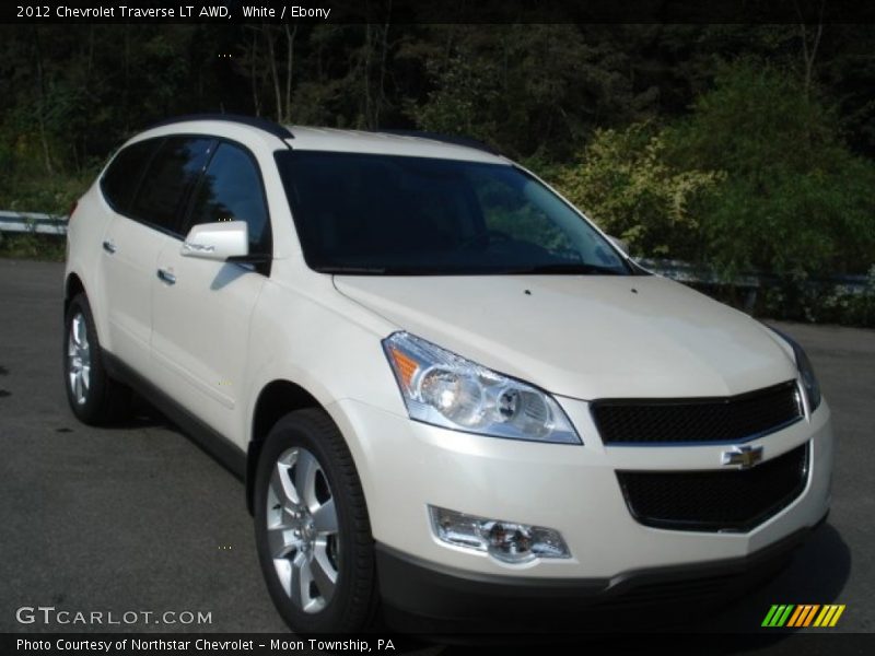 White / Ebony 2012 Chevrolet Traverse LT AWD