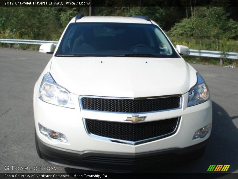White / Ebony 2012 Chevrolet Traverse LT AWD