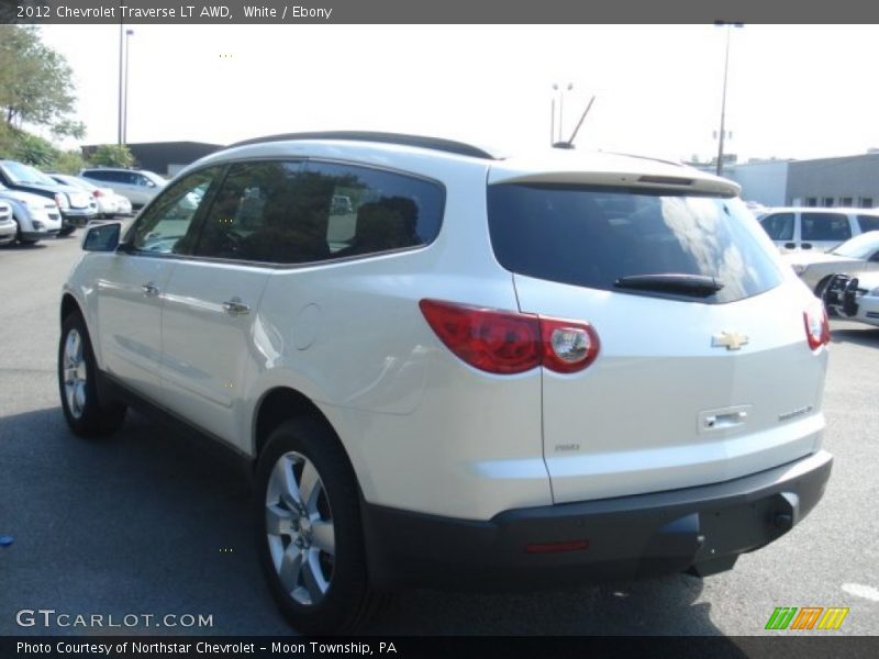 White / Ebony 2012 Chevrolet Traverse LT AWD