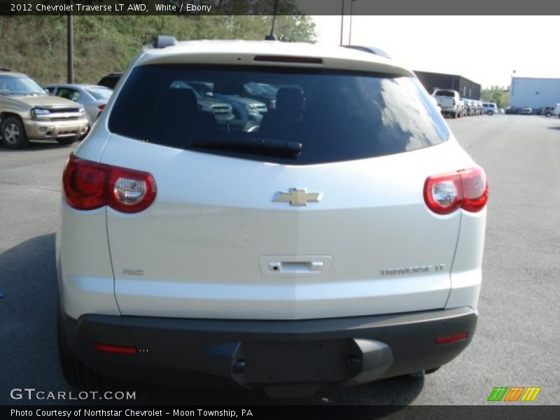 White / Ebony 2012 Chevrolet Traverse LT AWD