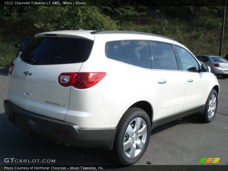 White / Ebony 2012 Chevrolet Traverse LT AWD