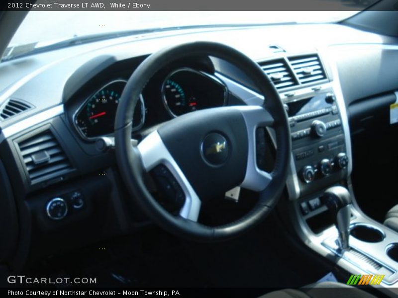 White / Ebony 2012 Chevrolet Traverse LT AWD