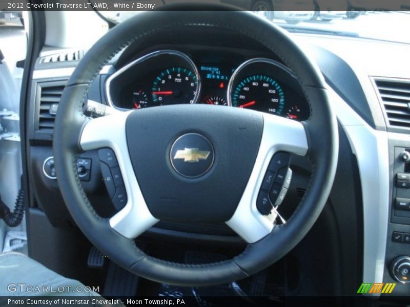 White / Ebony 2012 Chevrolet Traverse LT AWD