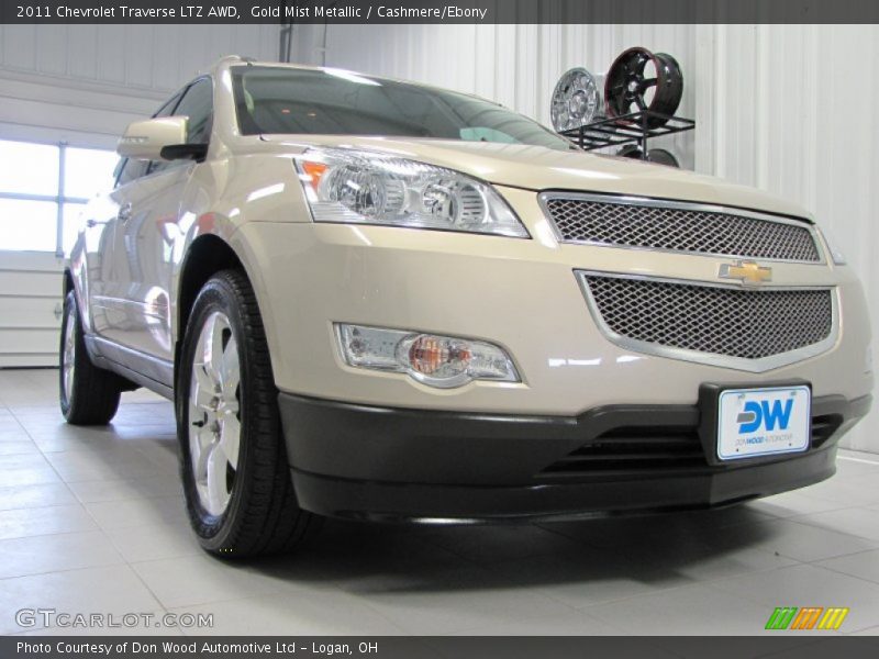 Gold Mist Metallic / Cashmere/Ebony 2011 Chevrolet Traverse LTZ AWD