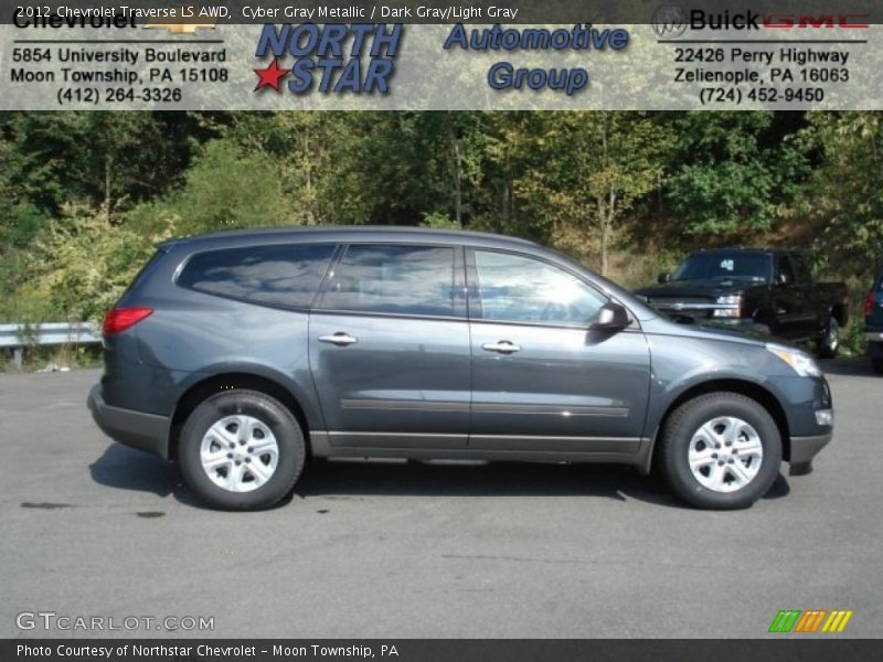 Cyber Gray Metallic / Dark Gray/Light Gray 2012 Chevrolet Traverse LS AWD