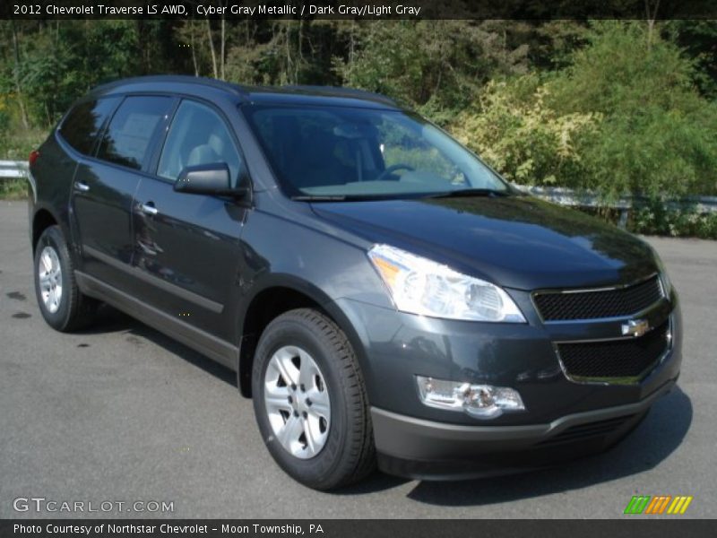 Cyber Gray Metallic / Dark Gray/Light Gray 2012 Chevrolet Traverse LS AWD