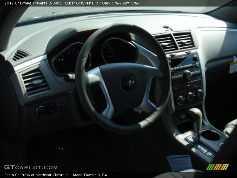 Cyber Gray Metallic / Dark Gray/Light Gray 2012 Chevrolet Traverse LS AWD