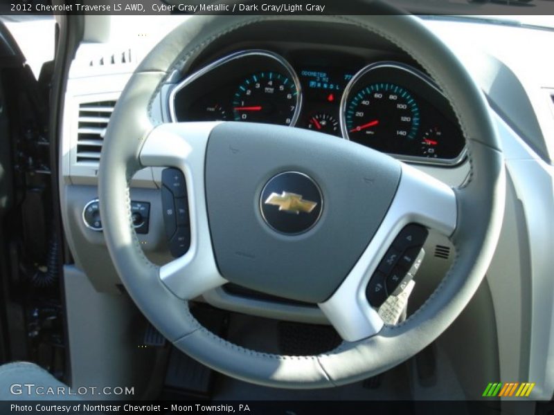 Cyber Gray Metallic / Dark Gray/Light Gray 2012 Chevrolet Traverse LS AWD