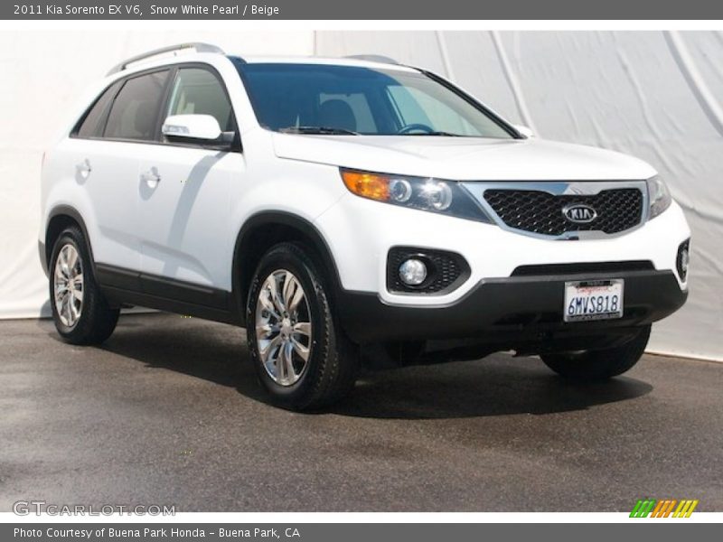 Snow White Pearl / Beige 2011 Kia Sorento EX V6