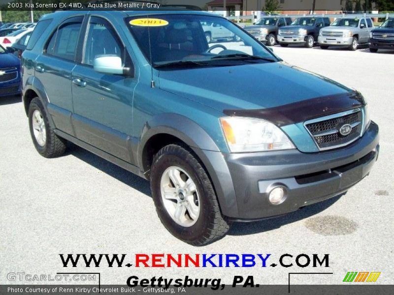 Aqua Blue Metallic / Gray 2003 Kia Sorento EX 4WD