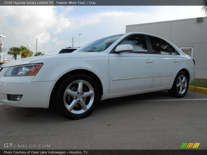 Powder White Pearl / Gray 2008 Hyundai Sonata Limited V6