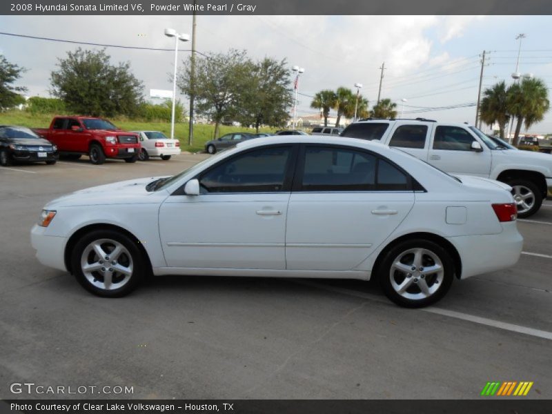 Powder White Pearl / Gray 2008 Hyundai Sonata Limited V6