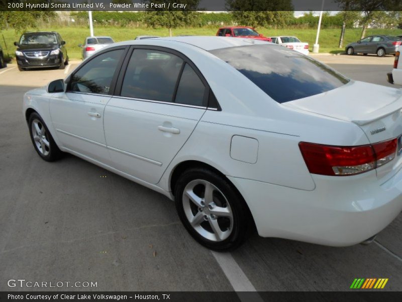 Powder White Pearl / Gray 2008 Hyundai Sonata Limited V6