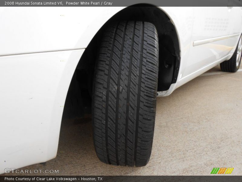 Powder White Pearl / Gray 2008 Hyundai Sonata Limited V6