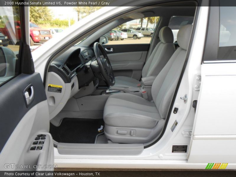 Powder White Pearl / Gray 2008 Hyundai Sonata Limited V6