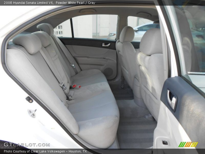 Powder White Pearl / Gray 2008 Hyundai Sonata Limited V6