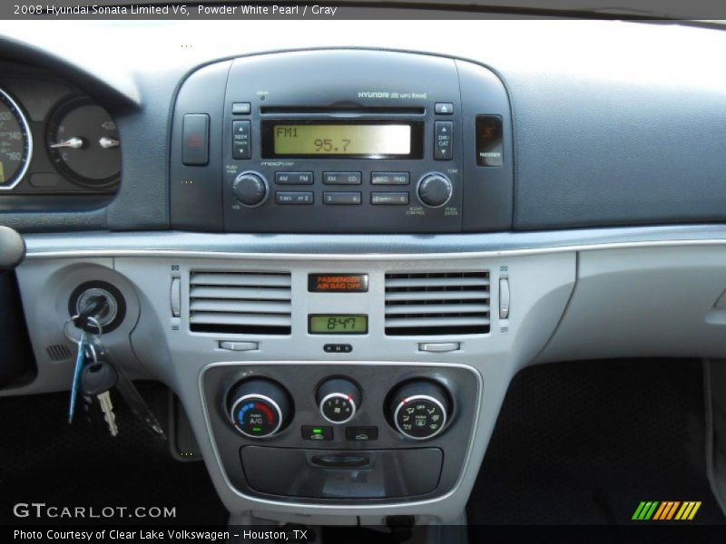 Powder White Pearl / Gray 2008 Hyundai Sonata Limited V6