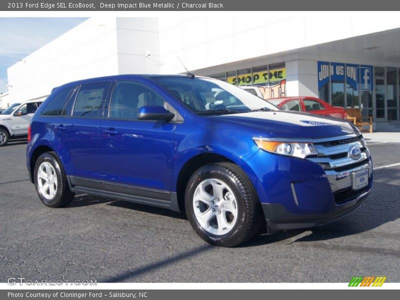 Deep Impact Blue Metallic / Charcoal Black 2013 Ford Edge SEL EcoBoost