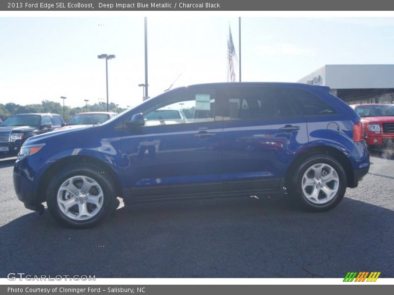 Deep Impact Blue Metallic / Charcoal Black 2013 Ford Edge SEL EcoBoost