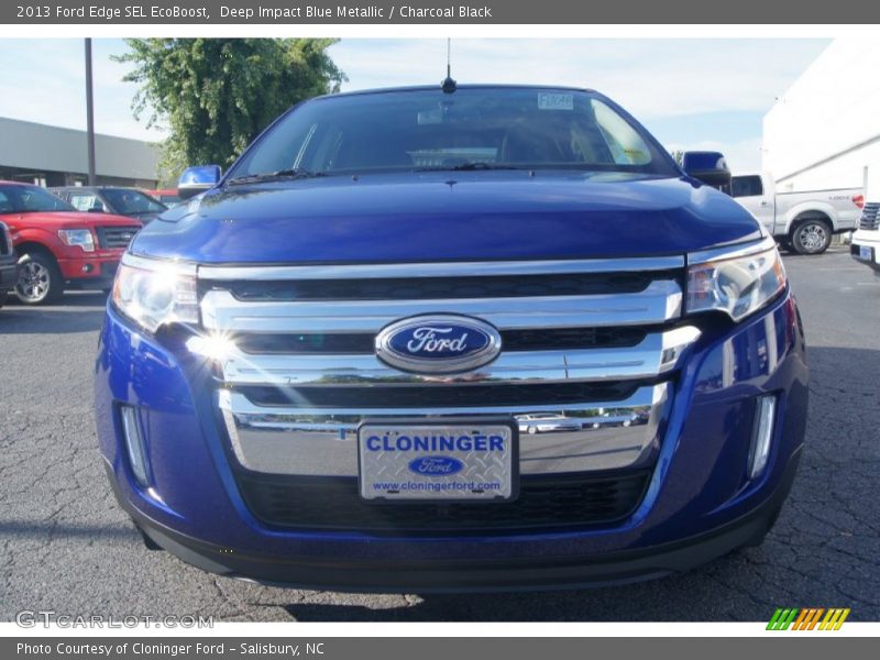 Deep Impact Blue Metallic / Charcoal Black 2013 Ford Edge SEL EcoBoost