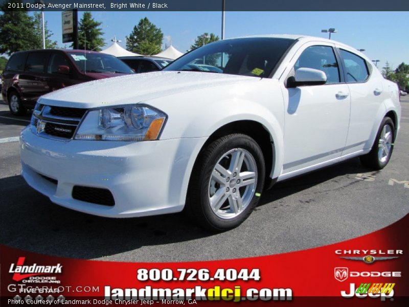 Bright White / Black 2011 Dodge Avenger Mainstreet