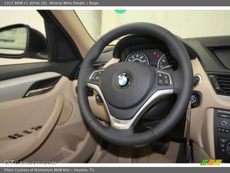 Mineral White Metallic / Beige 2013 BMW X1 sDrive 28i