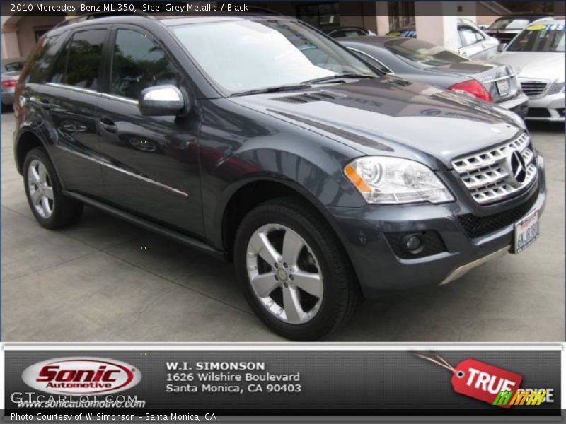 Steel Grey Metallic / Black 2010 Mercedes-Benz ML 350