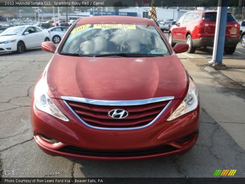 Sparkling Ruby Red / Camel 2012 Hyundai Sonata GLS