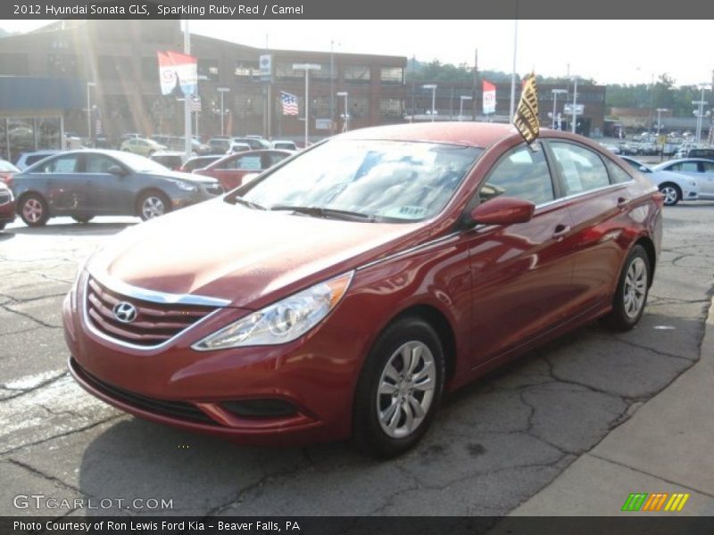 Sparkling Ruby Red / Camel 2012 Hyundai Sonata GLS