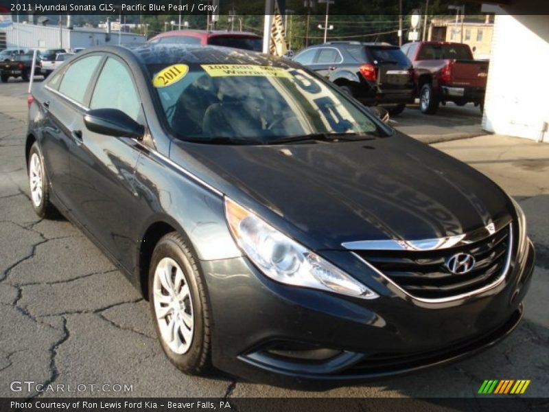 Pacific Blue Pearl / Gray 2011 Hyundai Sonata GLS