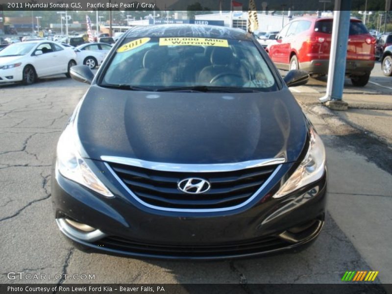 Pacific Blue Pearl / Gray 2011 Hyundai Sonata GLS