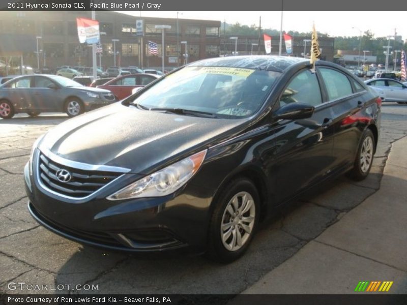 Pacific Blue Pearl / Gray 2011 Hyundai Sonata GLS