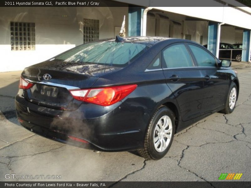Pacific Blue Pearl / Gray 2011 Hyundai Sonata GLS