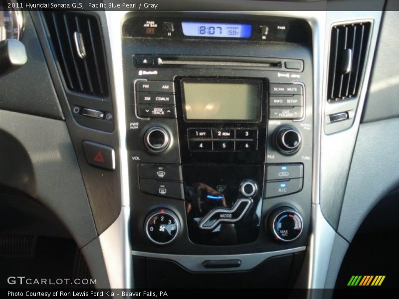 Pacific Blue Pearl / Gray 2011 Hyundai Sonata GLS