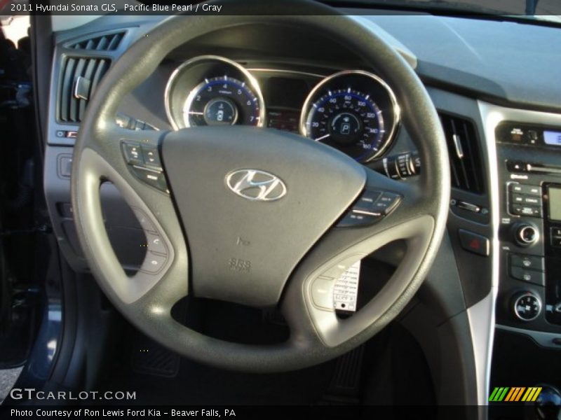 Pacific Blue Pearl / Gray 2011 Hyundai Sonata GLS