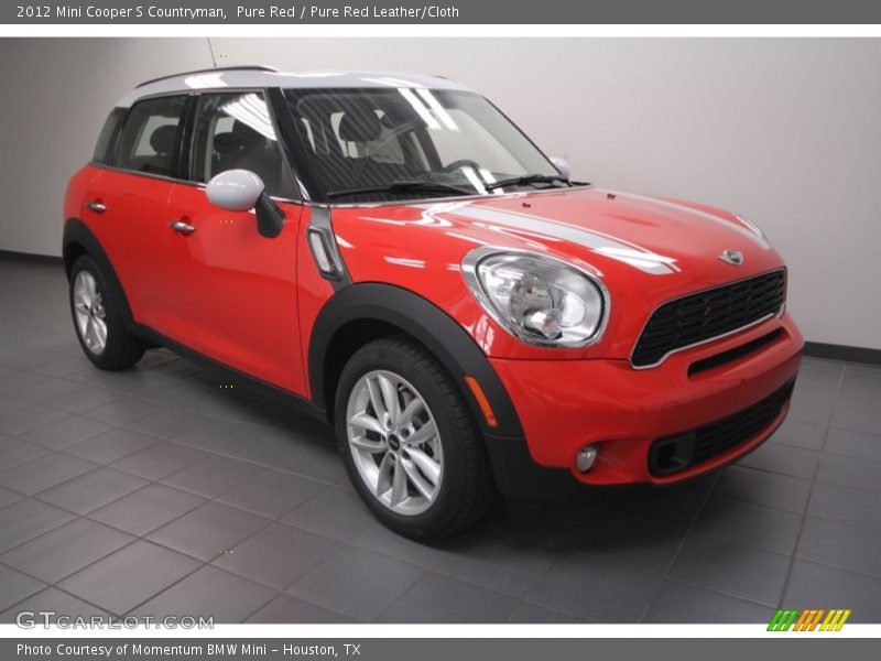 Pure Red / Pure Red Leather/Cloth 2012 Mini Cooper S Countryman