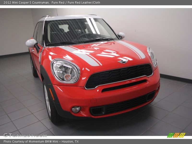 Pure Red / Pure Red Leather/Cloth 2012 Mini Cooper S Countryman
