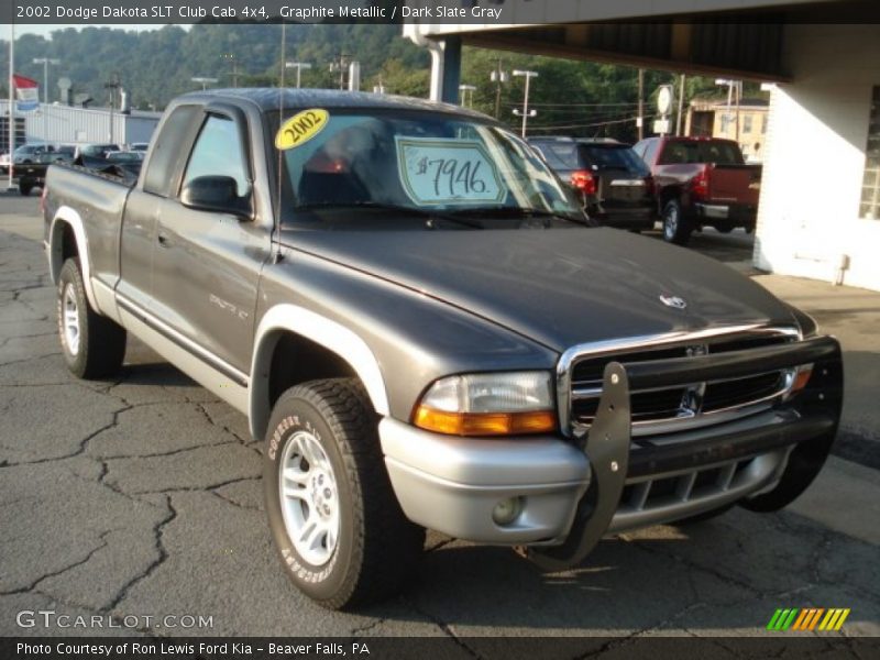 Graphite Metallic / Dark Slate Gray 2002 Dodge Dakota SLT Club Cab 4x4