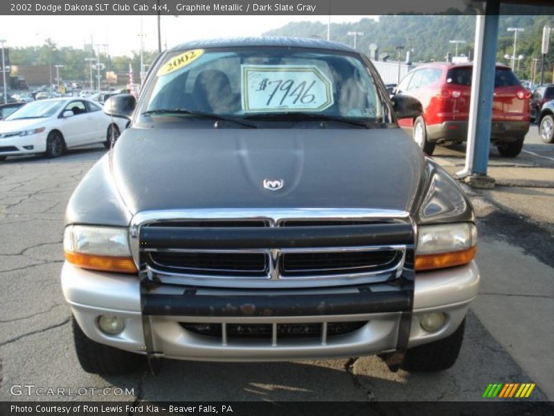 Graphite Metallic / Dark Slate Gray 2002 Dodge Dakota SLT Club Cab 4x4
