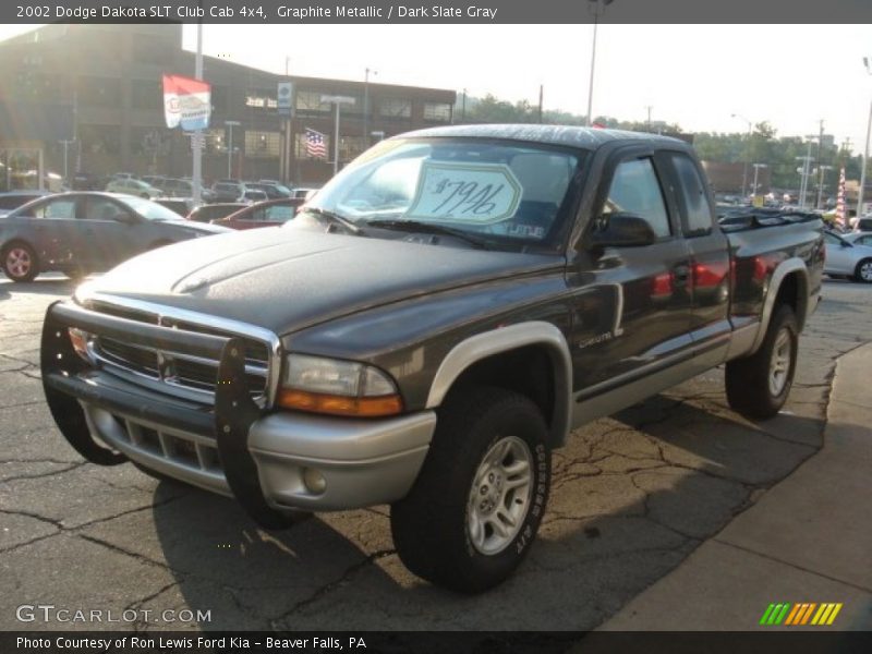 Graphite Metallic / Dark Slate Gray 2002 Dodge Dakota SLT Club Cab 4x4