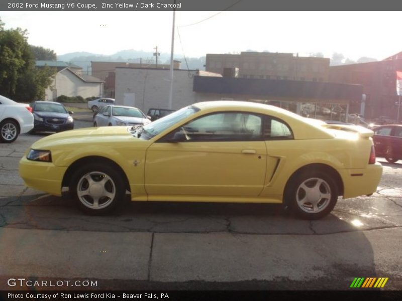 Zinc Yellow / Dark Charcoal 2002 Ford Mustang V6 Coupe